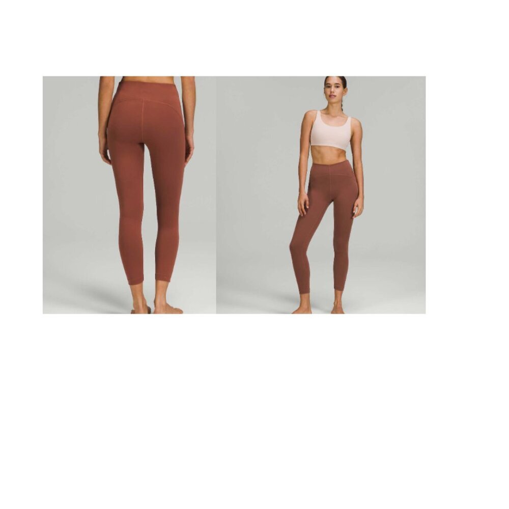 Lululemon In Still High-Rise Athletic Activewear 25" Legging , Ancient Copper